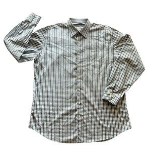 Peter Millar Collection Mens XL Cotton Blue Plaid Long Sleeve Button Front Shirt